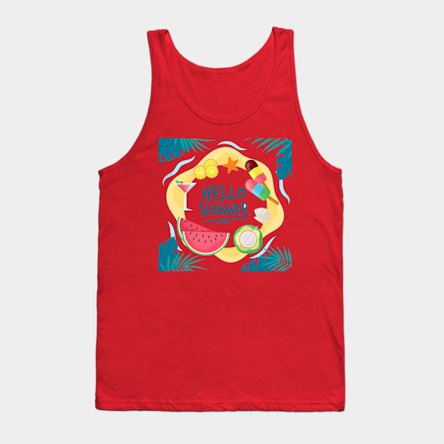 Hello Summer Tank Top by King Tiger